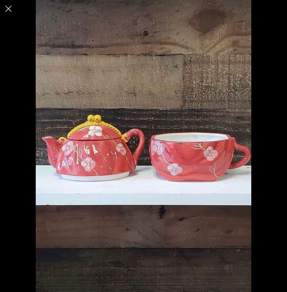Thumbnail: Certified international deb collins 3 pieces nesting tea pot