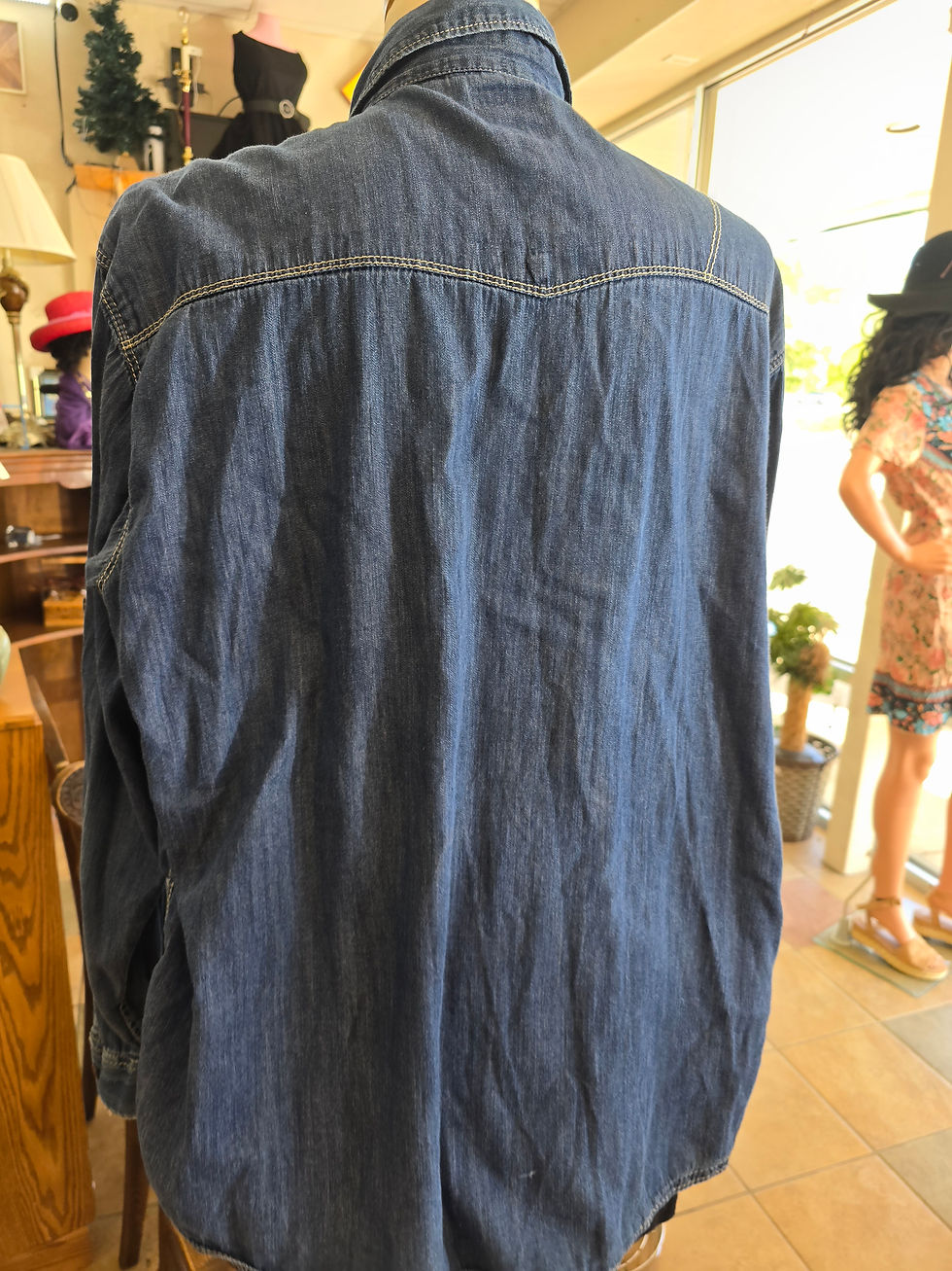Thumbnail: Long sleeve denim blouse 1X