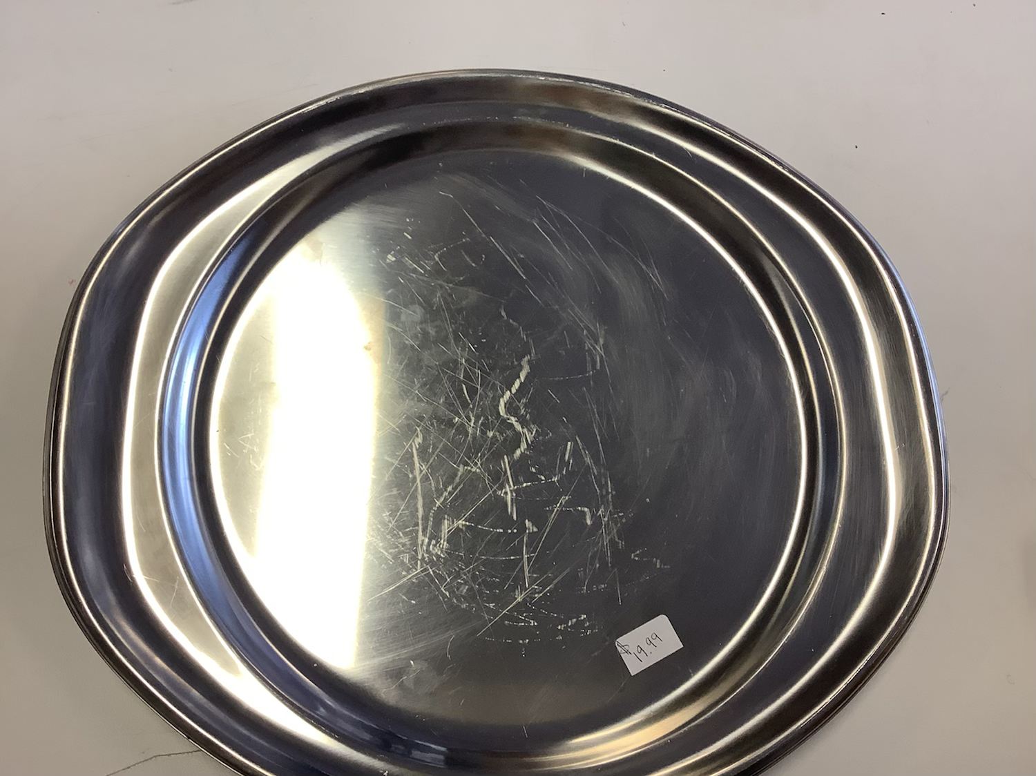 silver color serving tray
