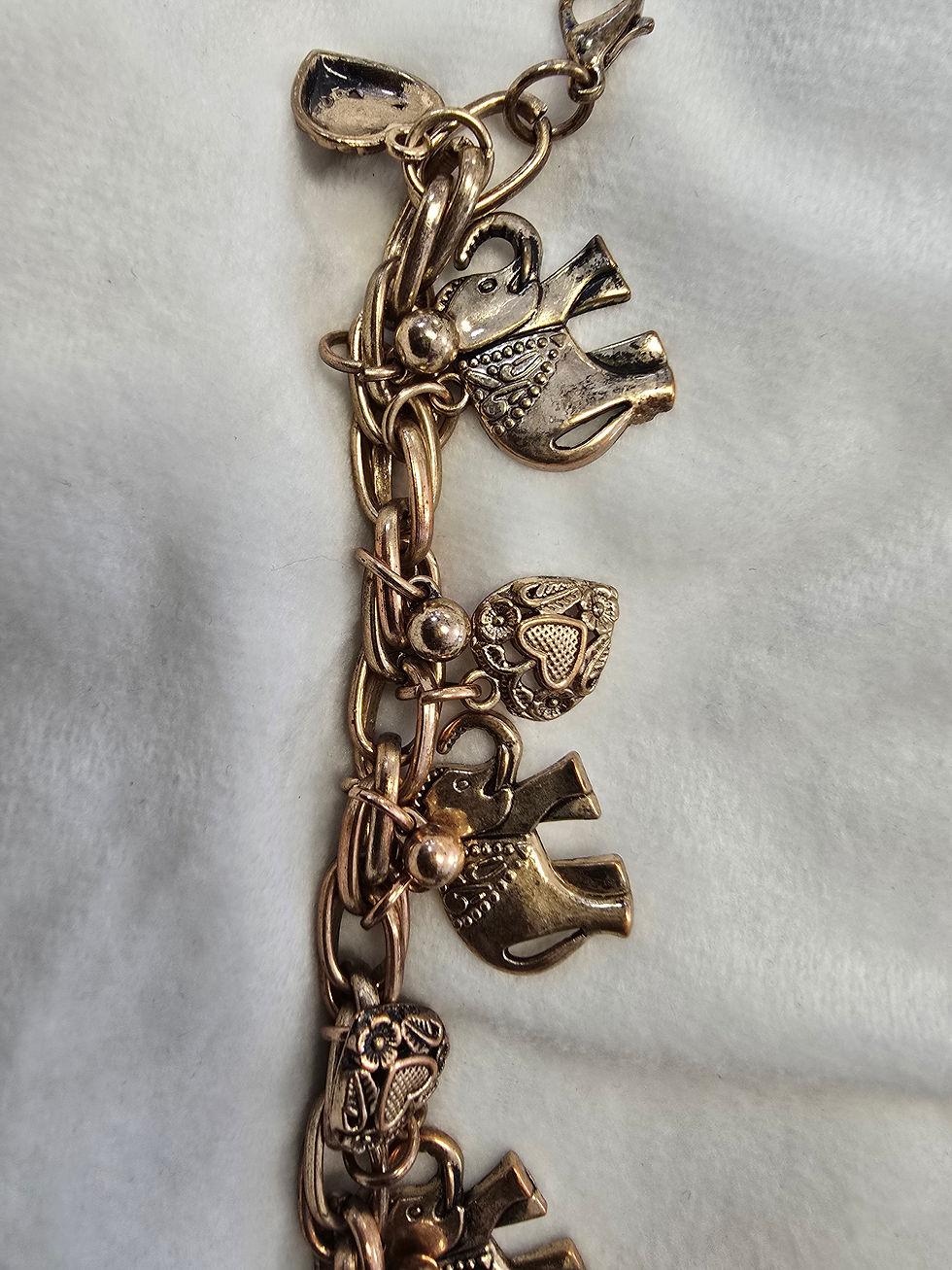 Gold color charm bracelet