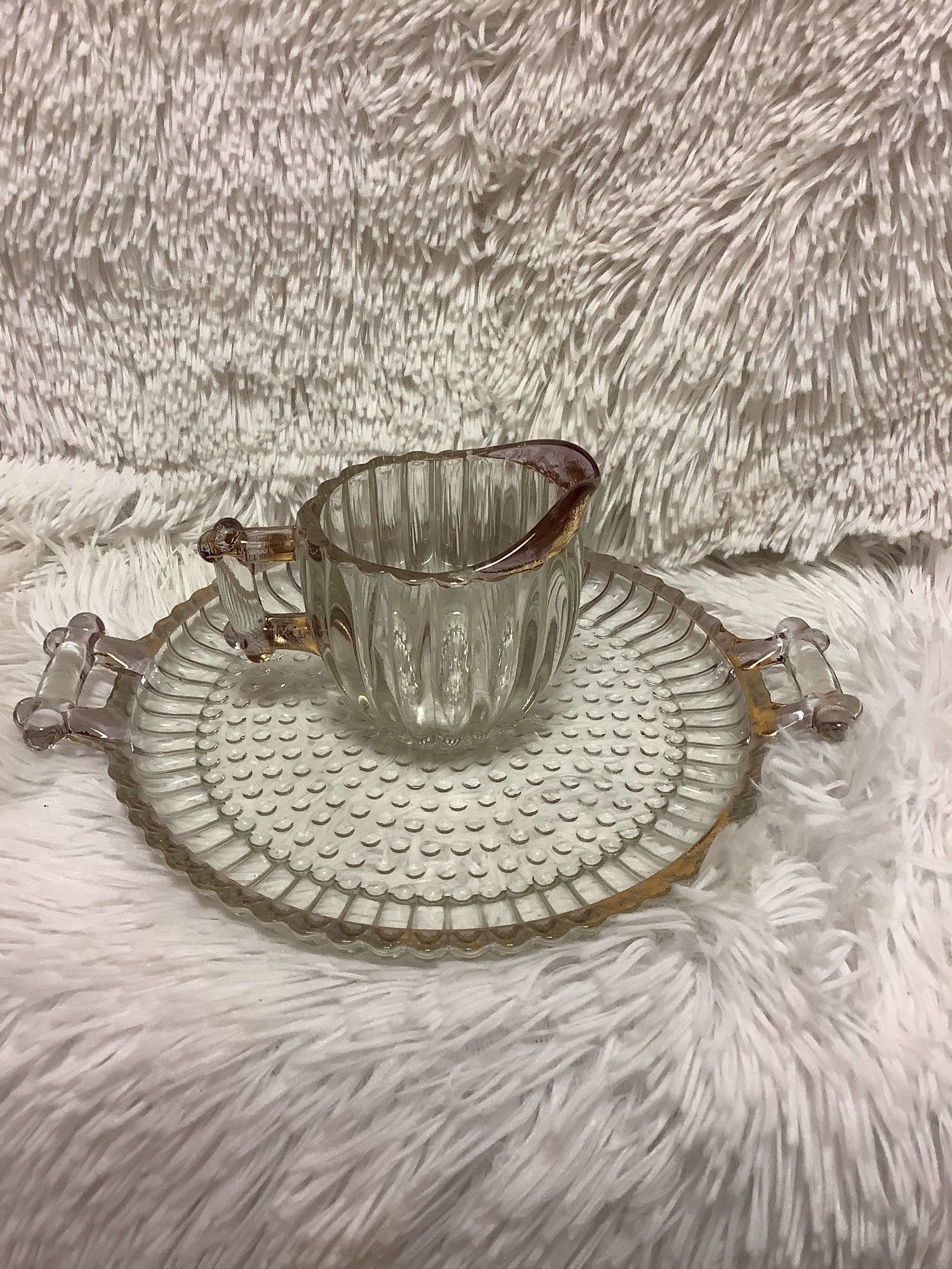 vintage serving tray and pitcher