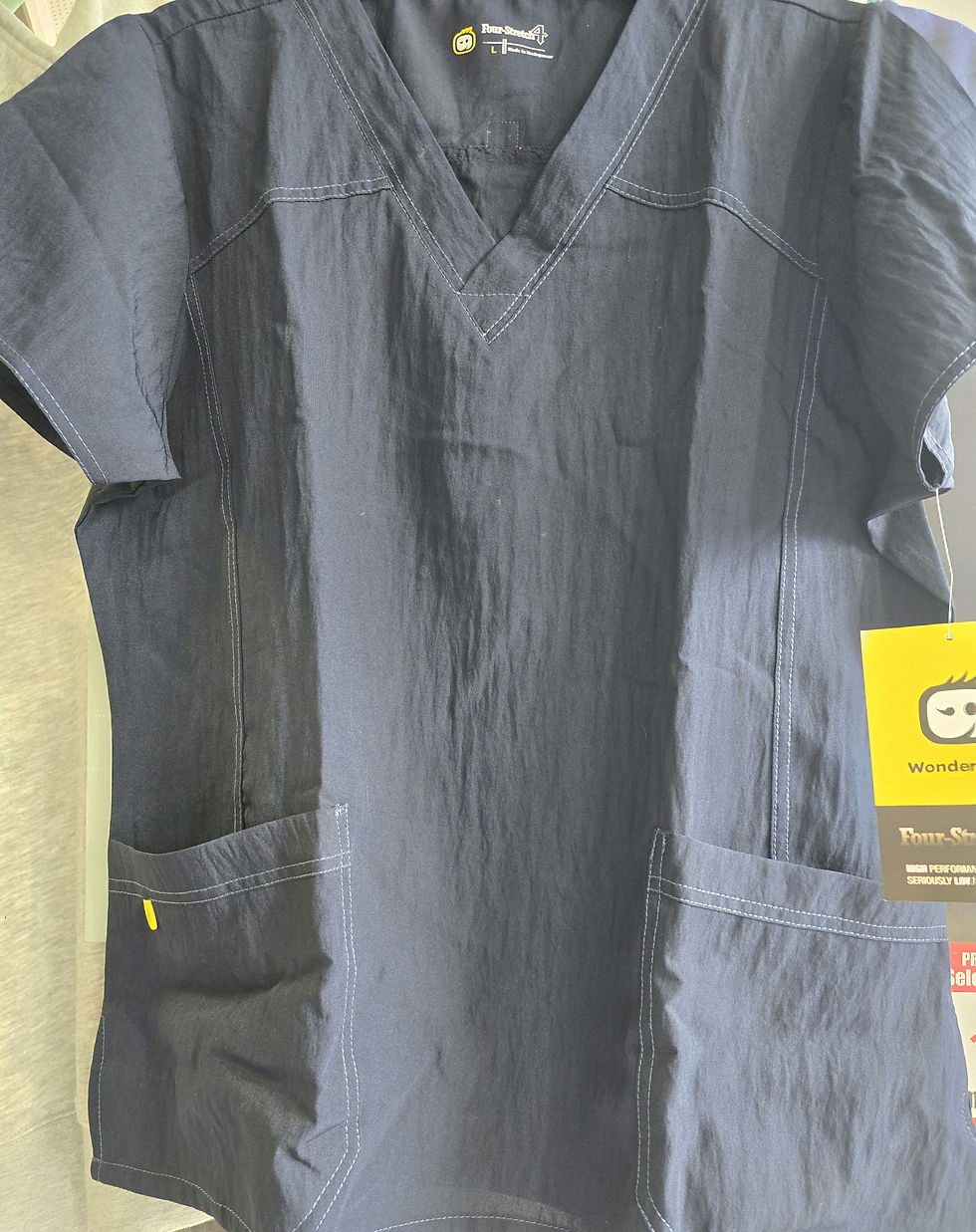 Thumbnail: Wonder wink blue scrub top L