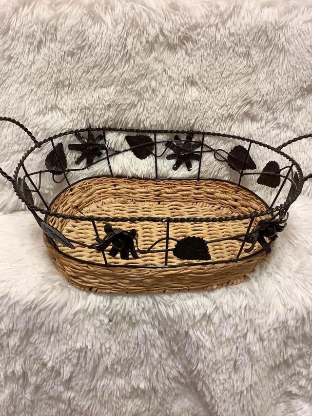 Flower Themed Basket 15 inches long 5.5 inches tall