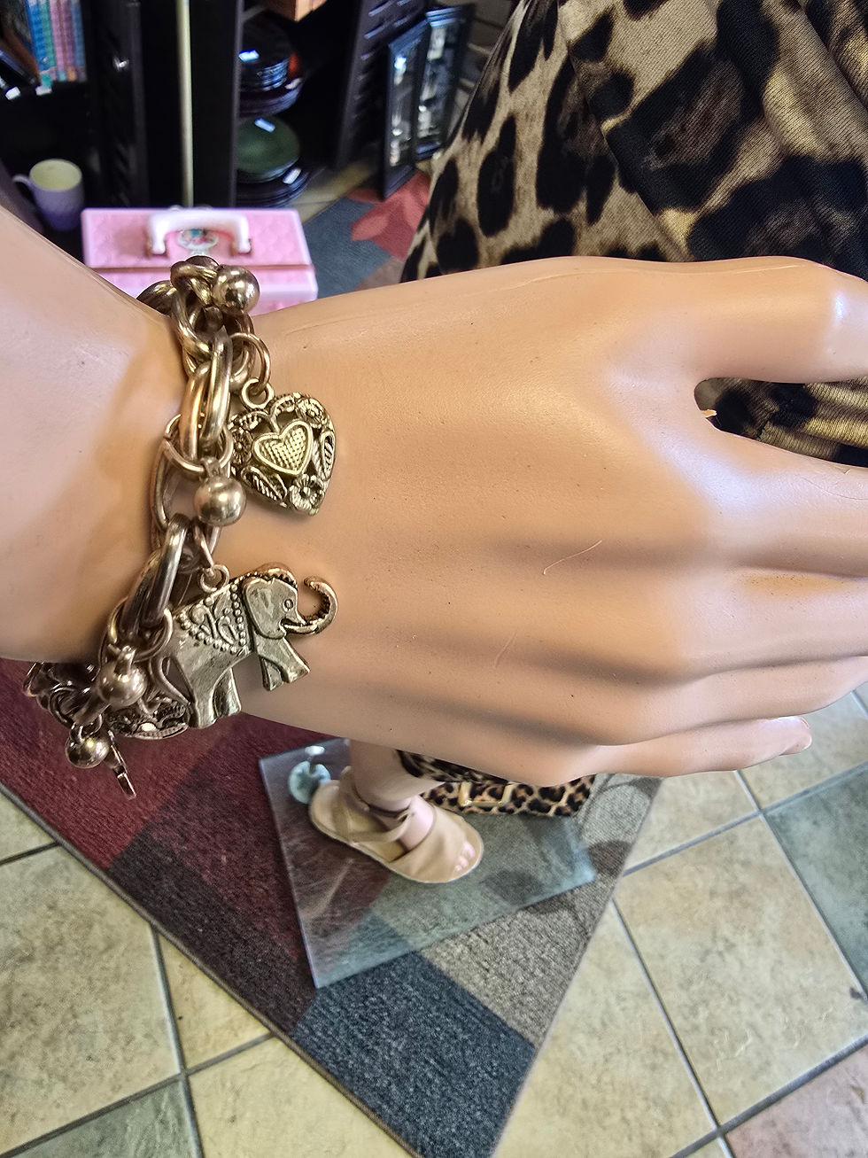 Thumbnail: Gold color charm bracelet