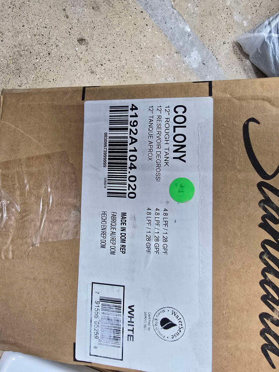Thumbnail: Colony® 1.28 gpf/4.8 Lpf 12-Inch Rough Tank