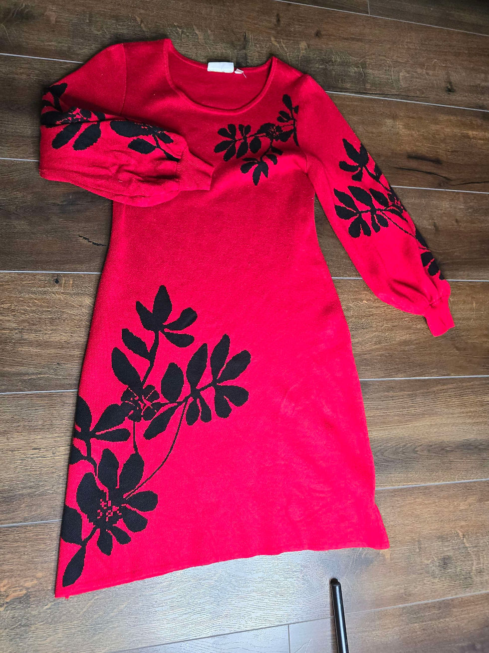 Thumbnail: Sweater dress Red and black long sleeve  size M