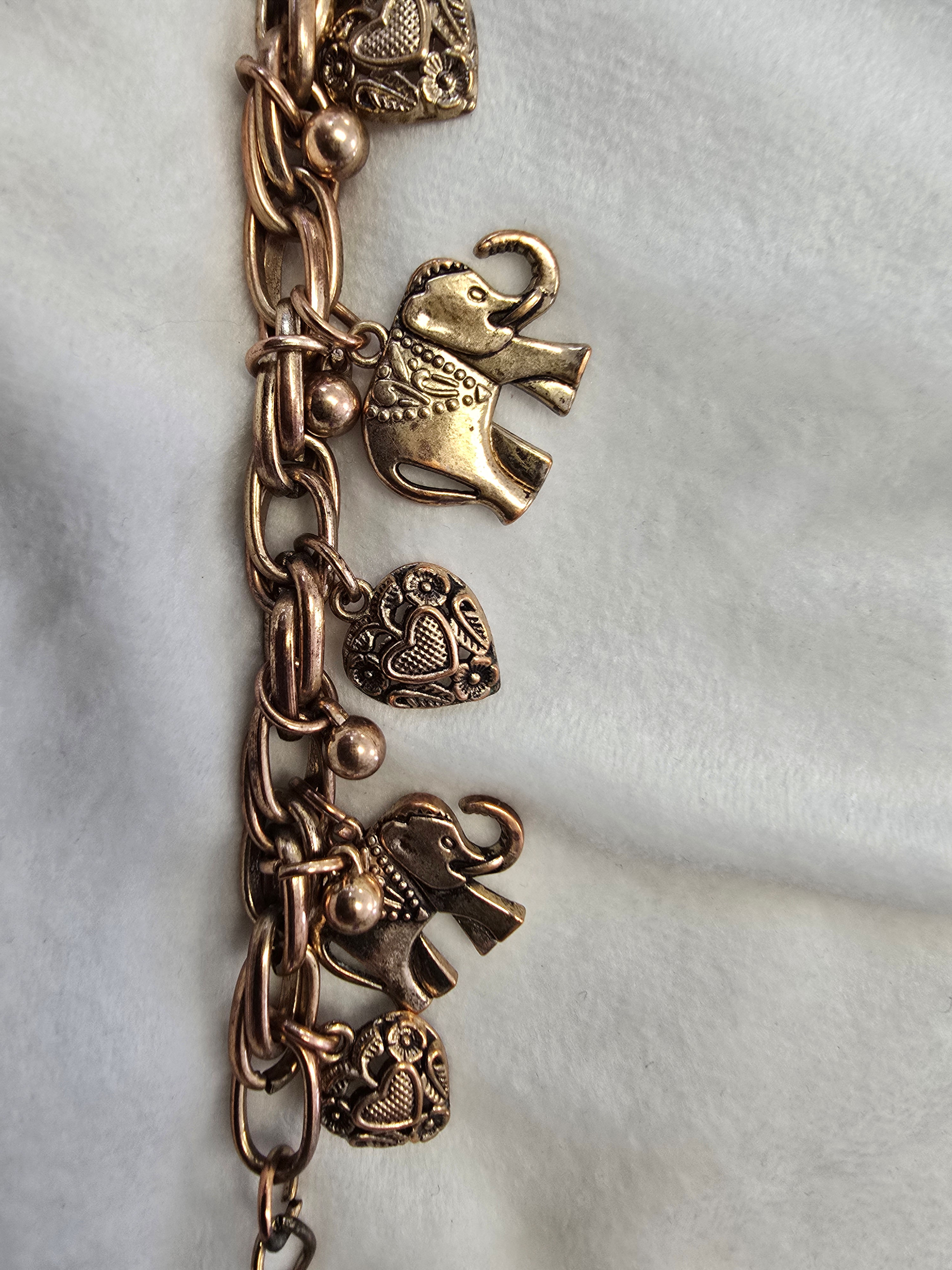 Gold color charm bracelet