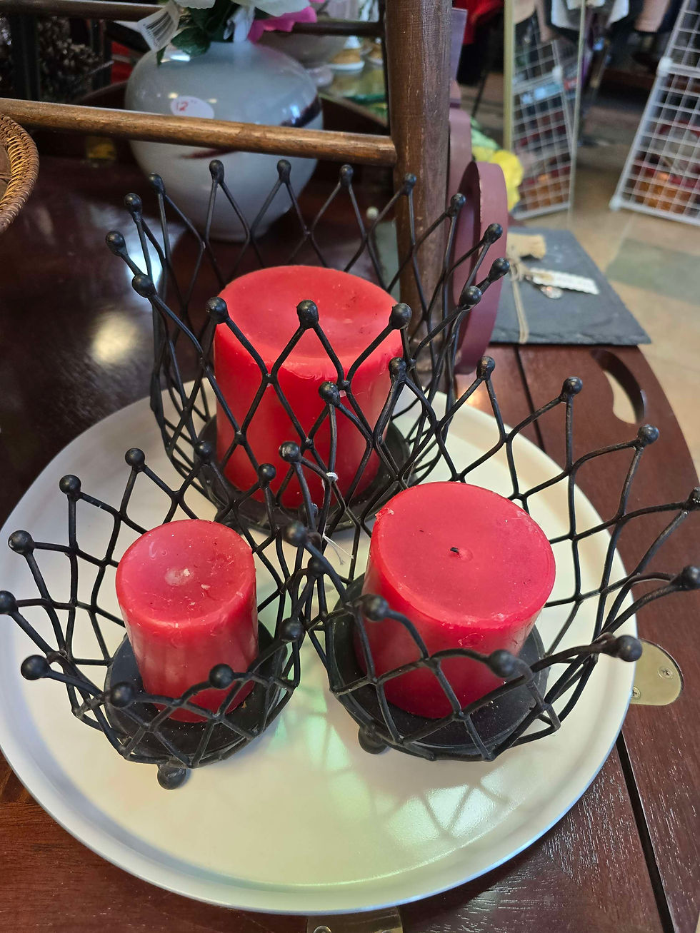 Thumbnail: 3 piece metal black candle holder