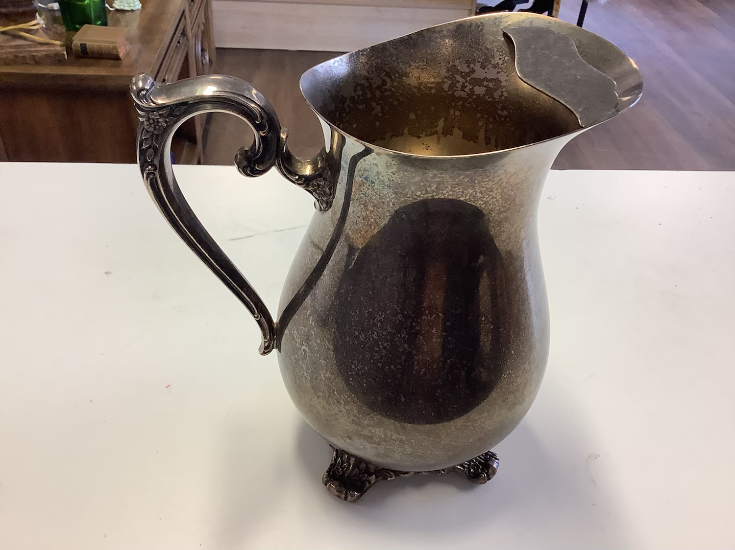 Vintage W.m. Rogers & Son Silverplate Victorian Rose Water Pitcher