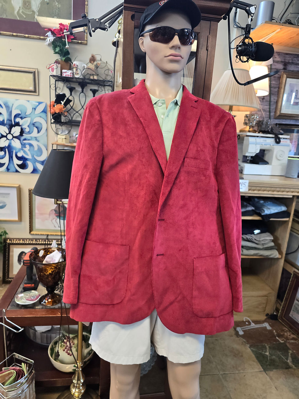 Mens XXL Alan Flusser Burgundy Crushed Corduroy Suit Jacket Blazer Sport Coat