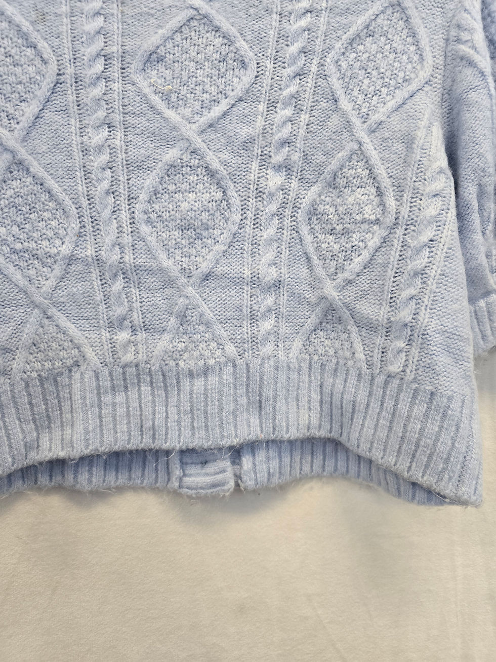 Thumbnail: Crop top knitted blue sweater 
