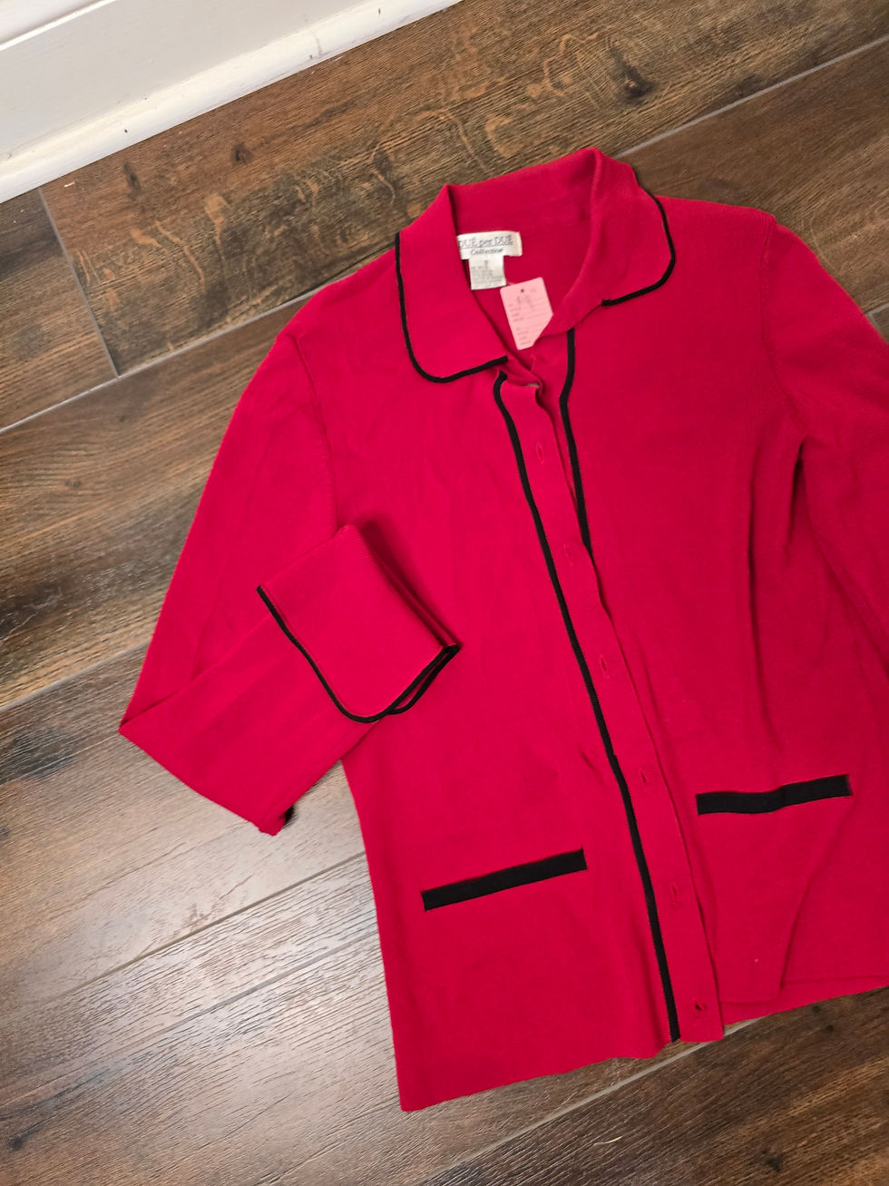 Thumbnail: Red sweater blouse size S