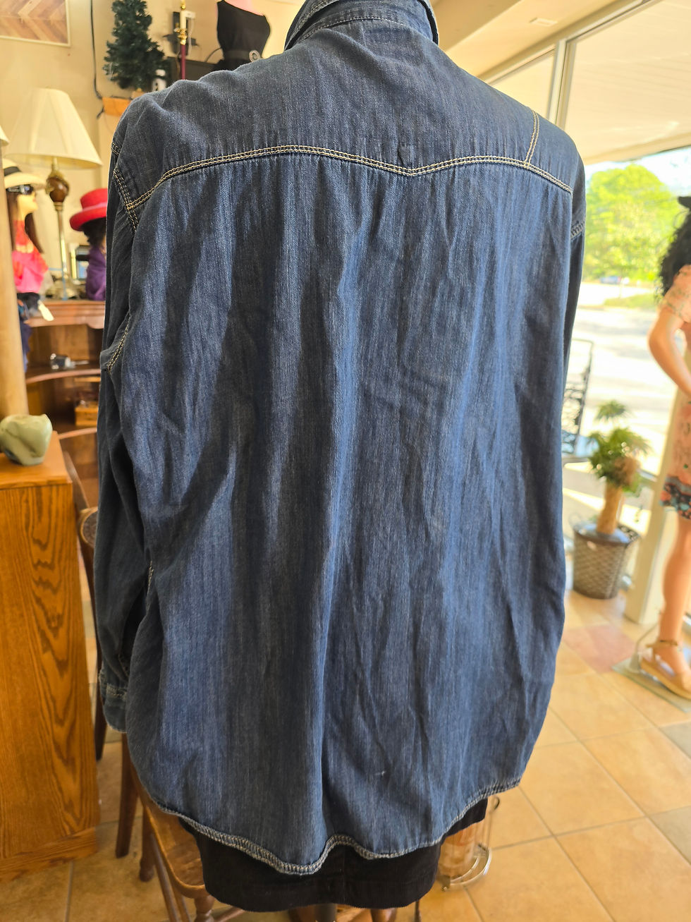 Thumbnail: Long sleeve denim blouse 1X