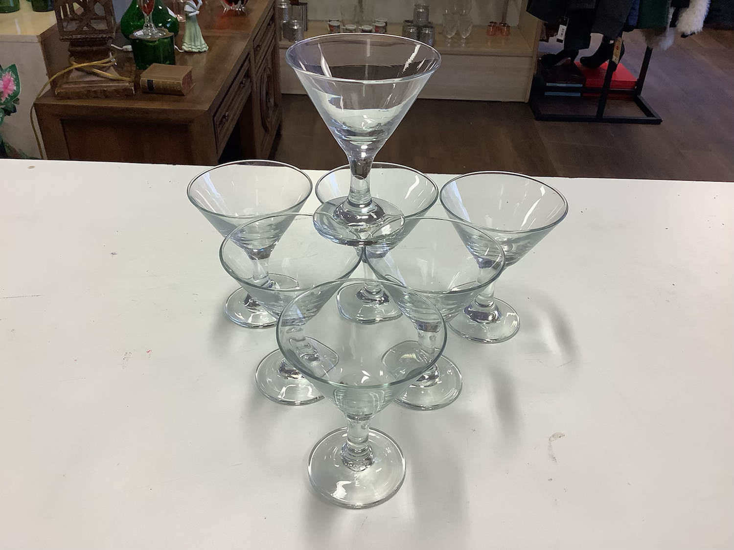 Mini martini glass set of seven PreOwned