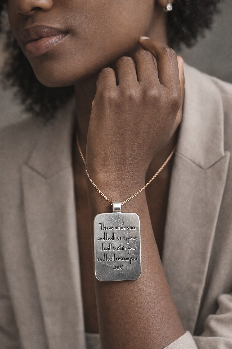 Thumbnail: Inspirational Scripture Pendant – Isaiah 46:4 (Pendant Only)