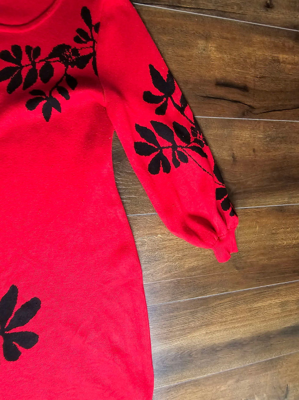 Thumbnail: Sweater dress Red and black long sleeve  size M