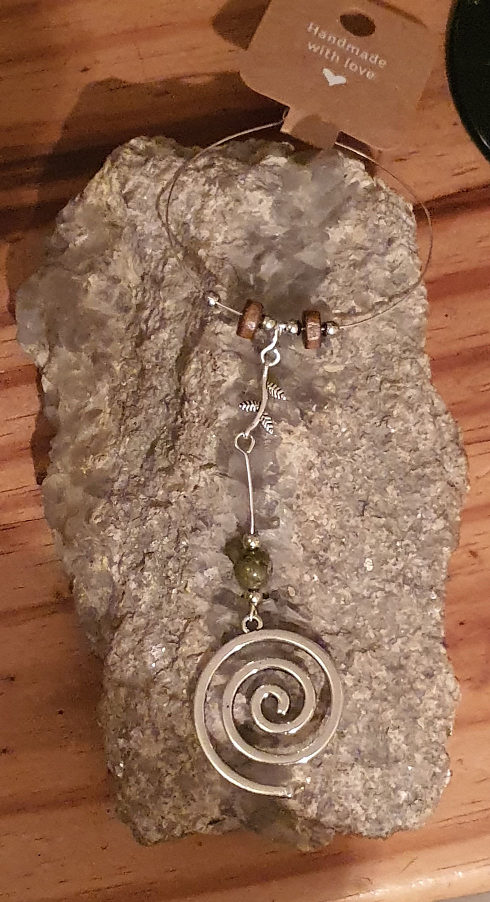Thumbnail: 🌀 Spiral & Leaf + Moss Agate CHARM :  Whisky/Champagne/Condiment/Scent Bottle