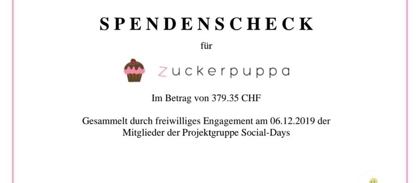 Spendenaktion Zuckerpuppa: Übergabe