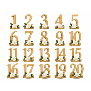 Gold Table Numbers — Florals