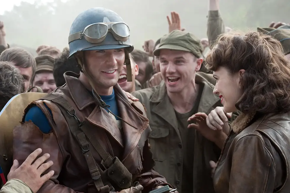Steve Rogers with Peggy Carter in World War 2.
