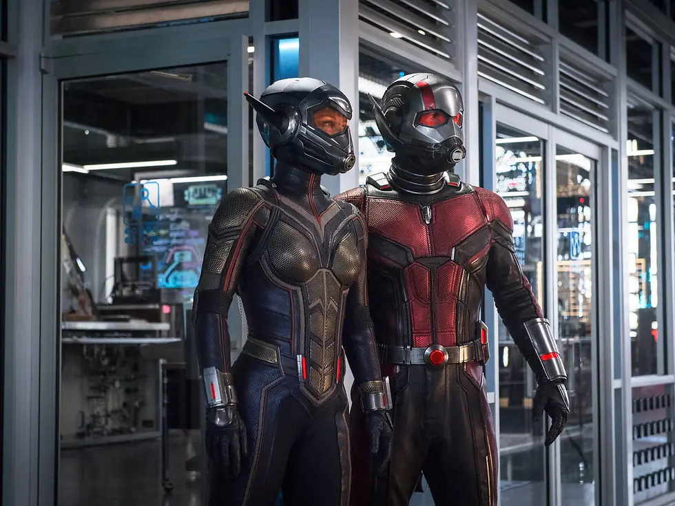Ant-Man and the Wasp inside the lab.