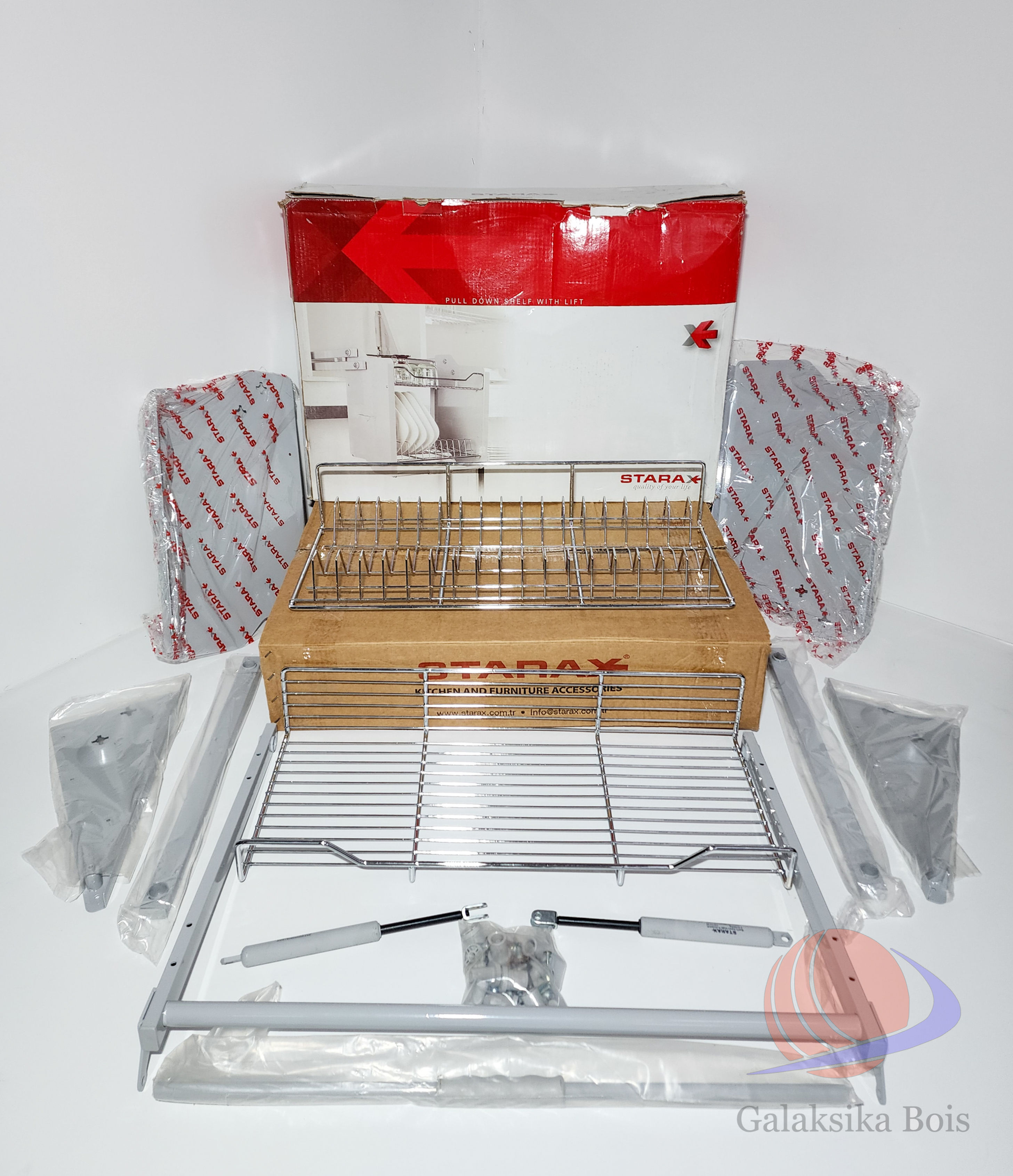 Pull Down Plate and Glass Shelf