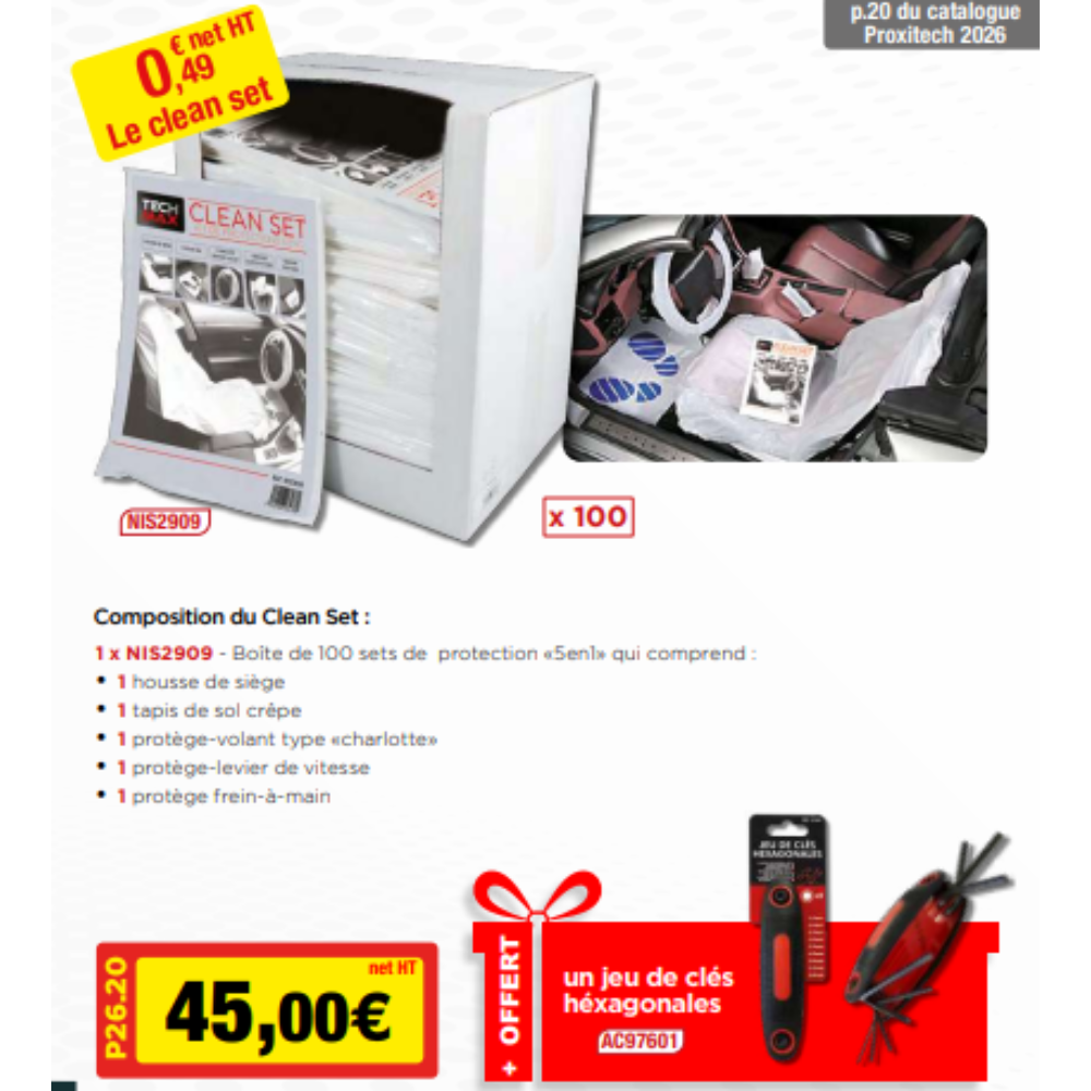 LOT DE 100 CLEAN SET 5 EN 1