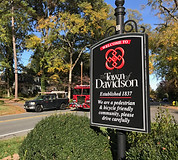 Welcome to Davidson sign, established in 1837—home to Davidson College, walkable charm, and a timeless small-town feel near Lake Norman.