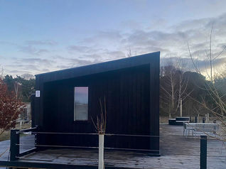 Wooden cladding installed in the factory. Delivered to the site 