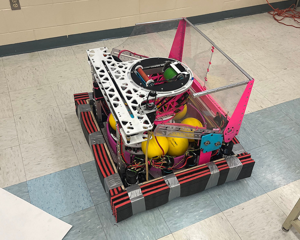 Spinzilla turret style robot with yellow balls