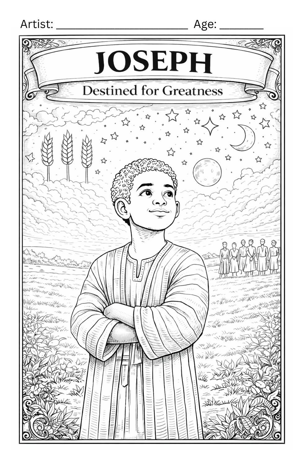 Coloring Page - Joseph, the Dreamer