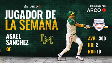Asael Sánchez entró a los libros de récords y es el Jugador de la Semana