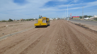 Inicia pavimentación en bulevar Héroe de Nacozari en Empalme