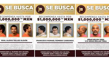 FGJES ofrece hasta 1 millón de pesos de recompensa por información para capturar a tres evadidos del CERESO 2 de Hermosillo