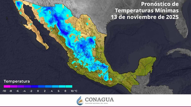 Nuevo frente frío provocará marcado descenso de las temperaturas