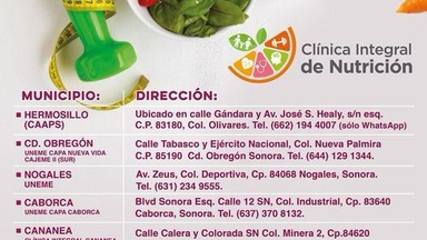 Promueve Gobierno de Sonora alimentación saludable y clínicas gratuitas de nutrición