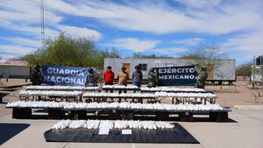Mesa Estatal de Seguridad asegura más de media tonelada de droga en operativo conjunto en San Luis Río Colorado