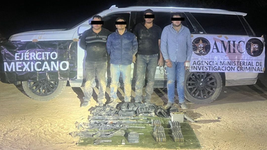 Detienen a cuatro sujetos armados en operativo conjunto en Sonoyta