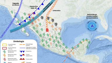 Frente frío 44 se extenderá por Sonora originando fuertes rachas de viento y lluvias