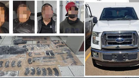 Detienen a cuatro personas con armas, cartuchos y narcóticos en Hermosillo