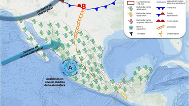 Nuevo frente frío se aproximará a Sonora el 27 de abril ocasionando rachas de viento moderadas