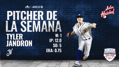 Tyler Jandron estuvo dominante con Jaguares y es el Pitcher de la Semana