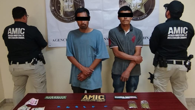 Operativo conjunto asegura droga y detiene a dos hombres durante cateo positivo en San Luis Río Colorado