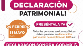 Gobierno de Sonora avanza en la Declaración Patrimonial de Modificación 2025