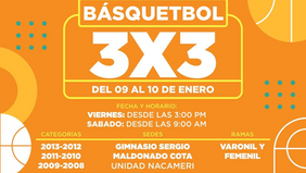 Invita IDH a la etapa municipal de Básquetbol 3x3 rumbo a la Olimpiada Nacional 2026