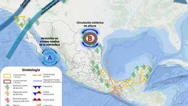 Nuevo frente frío generará lluvias y vientos  de hasta  70 km/h en  Sonora