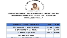 El domingo se jugará la séptima jornada de beisbol clase abierta de la Liga Alfredo "Yaqui" Ríos