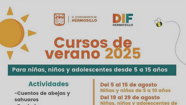 Impartirá DIF Hermosillo cursos de verano