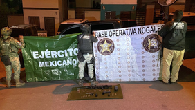 AMIC y DEFENSA aseguran armamento y vehículo con reporte de robo, en Nogales