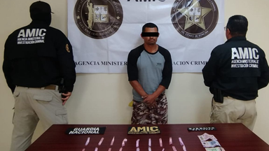 Operativo conjunto AMIC-DEFENSA-GN captura a tres presuntos narcomenudistas en serie de cateos
